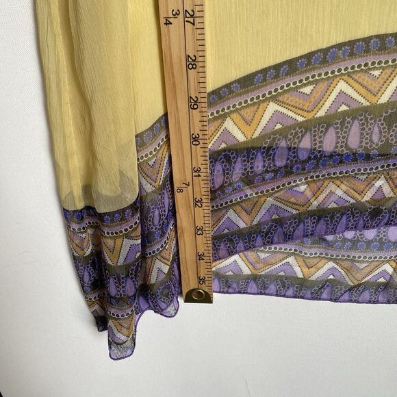 CAbi Silk Top Tunic Cover Up M Multicolor Floral Marrakech Moroccan Beach Resort - Picture 4 of 6